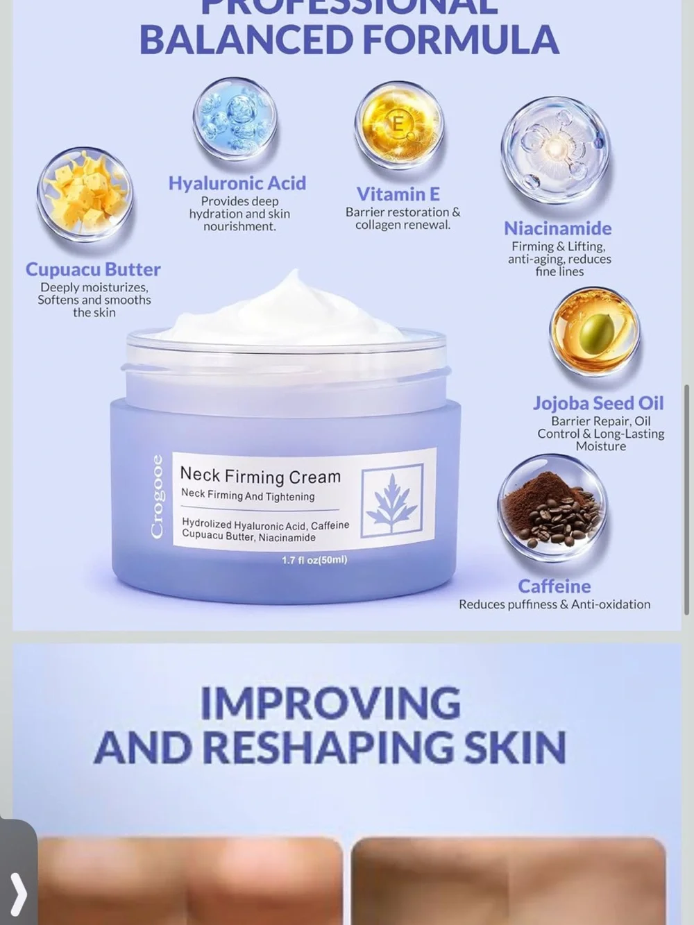 Crogooe Neck Firming and Tightening Cream - 1.7 Flo oz